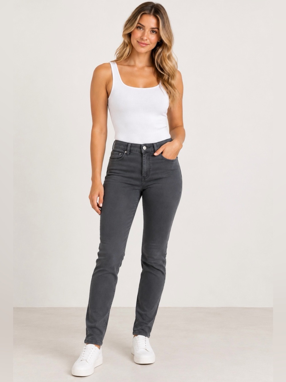 Michael Kors Gray Mid Rise Skinny Stretch Jeans Women’s Size 8